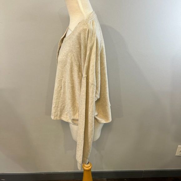NWOT BP Long Sleeve Crop Henley in Beige Oatmeal Light Heather (2X) - Picture 6 of 11